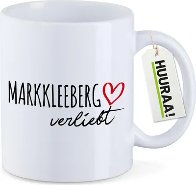 Produktbild von Huuraa Kaffeetasse Markkleeberg verliebt 330ml Weiß Keramik Kaffeebecher Geschenkidee