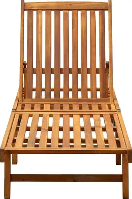 Produktbild von vidaXL Sonnenliege, Akazie Massivholz, 199 x 59-63 cm, verstellbare Rückenlehne, Ölfinish, mit 2 Rollen, für Balkon, Garten & Pool