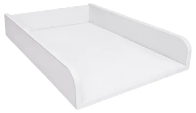 Image de Plan à langer - Fond plein - Bords arrondis - Blanc - 53 cm - Pour commode