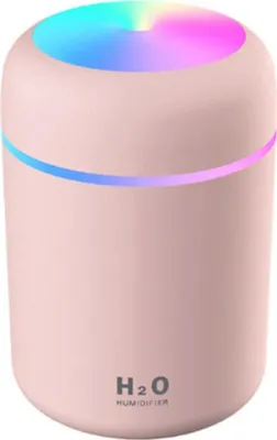 Obrázek produktu pro 300ml zvlhčovač vzduchu s USB difuzérem vůní, automatický čistič vzduchu s barevnými LED diodami, růžový