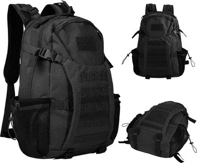 Obrázek produktu pro Uniqoos® Taktický vojenský batoh 35L – voděodolný nylon, rozměry 30 x 20 x 48 cm, velká kapacita, taktický batoh pro armádu, vhodný pro turistiku a kempování, černý