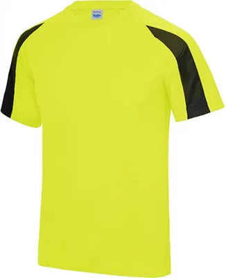 Produktbild von Just Cool JC003 | Contrast Cool Sport T-Shirt + WRAP  - Farbe: Electric Yellow/Jet Black - Größe: XXL