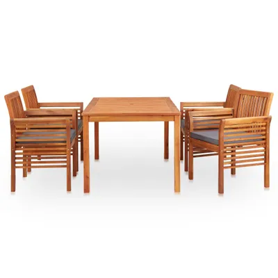 Image de vidaXL Ensemble de jardin 5 pièces avec coussins en bois massif d'acacia