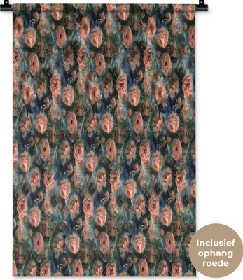 Produktbild von MuchoWow® Wandteppich Wandbehang Blumen - Muster - Farben 60x90 cm Tapisserie Dekoration Wandtuch - Foto-Teppich - Abwaschbar