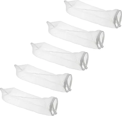 Produktbild von vhbw 5x Universal Filtersocke für Aquarien, Pools, Skimmer - Filterbeutel, Nylon, 18 x 29 cm, 100 Mikrometer Weiß