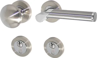 Produktbild von Türbeschlag 1574-S R WE-PZ Rechts Chrom Niro Türdrücker Türklinke