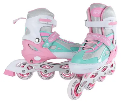 Obrázek produktu pro Inline brusle Street Rider růžové/zelené, nastavitelné, velikost 37-40