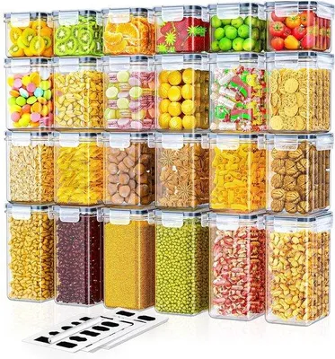 Produktbild von Luftdichte Vorratskisten - Küchenorganizer - Set aus 24