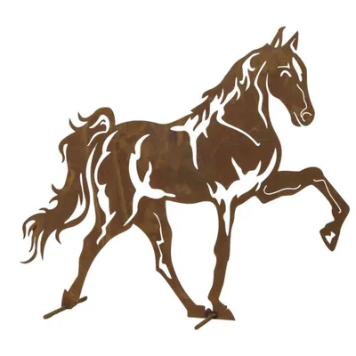 Image de H.G-DEKO Mustang 60 cm de haut Métal avec rouille noble