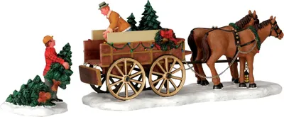 Imagen del producto de Lemax - Carro con árbol de Navidad - Carro de caballos 43451 - Accesorios - Mundo Navideño