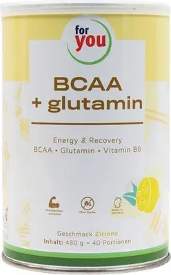 Produktbild von for you BCAA + glutamin Energy & Recovery Zitrone, 480 g PUL