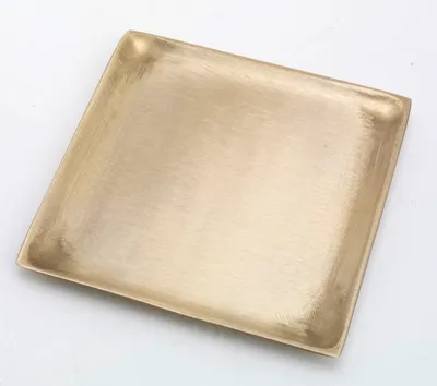Produktbild von Kerzenteller quadrat Messing matt satiniert 11 x 11 cm für Kerzen, Dekoteller