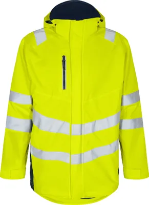 Produktbild von F. Engel Safety Shellparka, Gelb/Blue Ink, Gr. 3XL