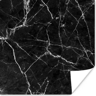 Produktbild von MuchoWow® Poster Marmor - Schwarz - Weiß - Textur 75x75 cm - Wand Dekoration
