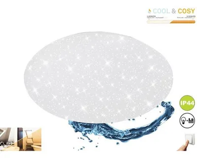 Produktbild von LED Deckenleuchte IP44 18W 1600 lm 2700/4000 K Ø 38,5 cm Cool&Cosy weiß + Sternendekor