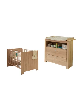 Image de Olivia:Co.+Fr.Chêne Scié Clair Mélaminé,Ensemble de meubles pour chambre de bébé