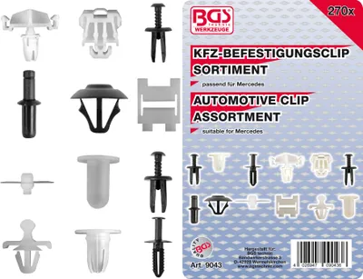 Produktbild von BGS 9043 Kfz-Befestigungsclip-Sortiment für Merced es-Benz, 270-tlg.