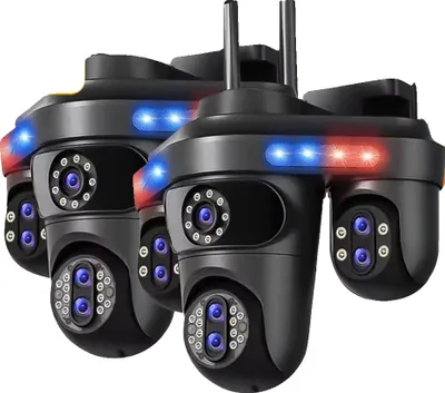 Zdjęcie produktu dla Kamera bezpieczeństwa, 10-krotny zoom optyczny, noktowizor, 2 kamery czarne, wtyczka EU