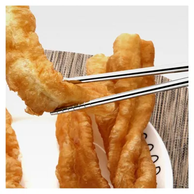 Produktbild von Edelstahl Essstäbchen 2 Paare Extra lang Rutschfest für Frittierte Teigstangen und Spaghetti Wiederverwendbar für Hot Pot und Braten zu Hause