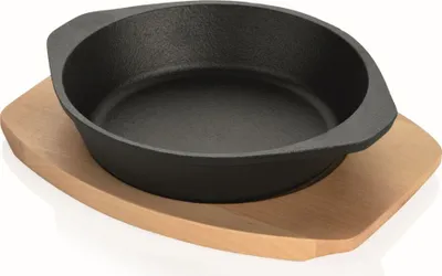 Produktbild von Servierpfanne mit Holzuntersetzer