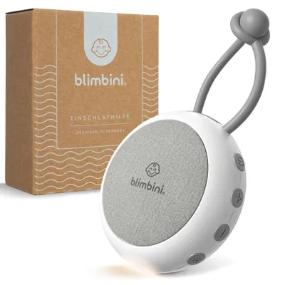 Produktbild von blimbini White Noise Machine Baby - Einschlafhilfe für Babys mit Nachtlicht - Regengeräusche zum Einschlafen, Meeresrauschen & Einschlafmusik - Sound Machine für unterwegs - weißes Rauschen Baby
