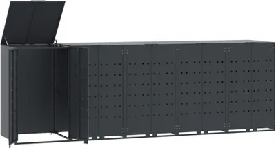 Produktbild von vidaXL Mülltonnenbox für 5 Tonnen Anthrazit 345x79x117 cm Stahl