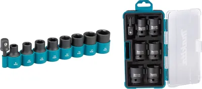 Obrázok produktu pre Makita 1/4" nástrčné hlavice 8 kusov vrátane adaptéra