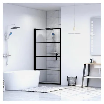 Produktbild von Duschtür aus Hartglas für Nischendusche 81×195 cm Schwarz