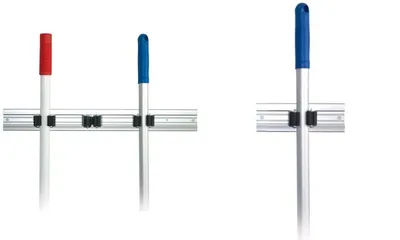 Produktbild von HYGOCLEAN Besenhalter TRIO, Aluminiumschiene für 3 Stiele