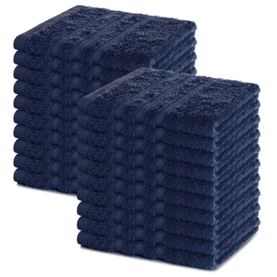 Produktbild von Lavea® 20er Seiftuch Set 30x30 cm, 100% Baumwolle Frottier, Gästehandtücher & Waschlappen, waschbar 60°C, Serie Elena, Bad & Gäste-WC, Navy