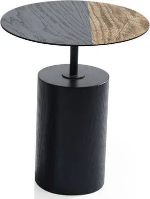 Produktbild von Beistell Rund Tisch Couchtisch Design Holz Schwarz Wohnzimmer Tisch