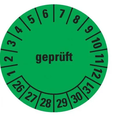 Produktbild von Dreifke® Prüfplakette  26-31, grün, ökologische Folie, selbstklebend, ...