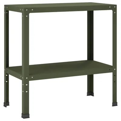 Imagen del producto de Mesa de cultivo, 80 x 40 x 80 cm, acero con recubrimiento de polvo, color verde oliva
