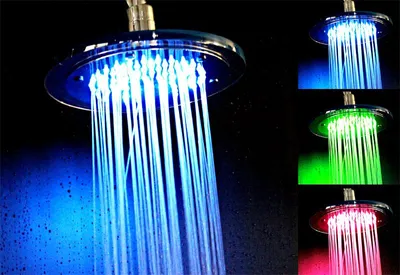 Immagine prodotto di Testina doccia LED Design XXL | Doccia a pioggia | Testina doccia rotonda in acciaio inossidabile e acrilico