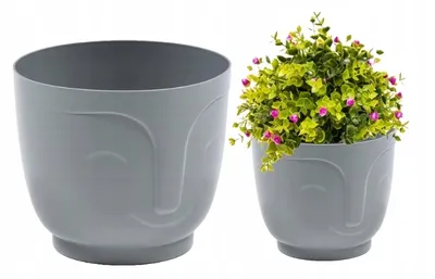 Produktbild von Graue Plastikblumenhülle Athena 14x12,5 cm