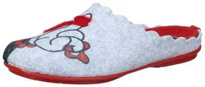 Produktbild von Manitu Damen Hausschuh Pantoffel Filz Wellenkante Schriftzug 320243, Größe:38 EU, Farbe:Grau