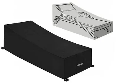 Produktbild von Wasserdichte Abdeckhaube für Liegestuhl, 420D Oxford, schwarz, winddicht, UV-beständig