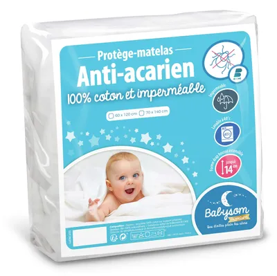 Produktbild von Baby-Hoeslaken, 60x120 cm, 100% Baumwolle, wasserabweisend, für Kinderbett