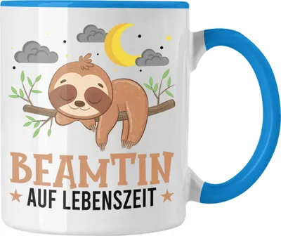 Produktbild von Trendation - Beamtin Auf Lebenszeit Tasse Geschenk Frauen Beamte Geschenkidee (Blau)