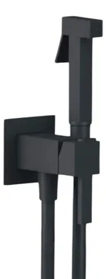 Produktbild von Unterputz-Bidet-Handbrausearmatur schwarz matt eckig