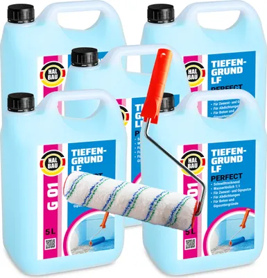 Zdjęcie produktu dla Zestaw Wałek Malarski 25cm + Preparat gruntujący HALBAU TIEFENGRUND PERFECT G01 - 25L