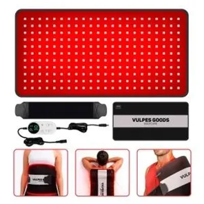 Immagine prodotto di Vulpes Goods - Cintura portatile a infrarossi, taglia XL, extra grande - Terapia con luce rossa - 242 LED - Per schiena, spalle, collo, gambe