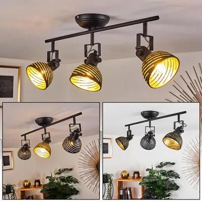 Produktbild von Mitterthal »Mitterthal« Deckenlampe, Metall, Schwarz/Goldfarben