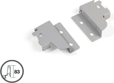Image de Fixations pour côté - hauteur 141 mm - finition alu - pour tiroir 1 réhausse - 3006625