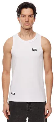 Image de Débardeur pour homme Mass Denim Signature Patch Tank Top blanc - 2XL