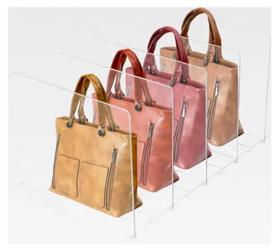 Produktbild von 5 Stück Verstellbare Regalteiler, Transparenter Handtaschenorganizer für Schränke