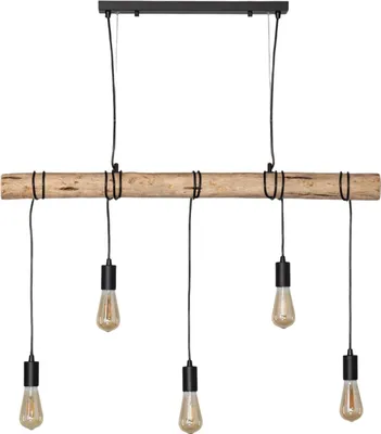 Produktbild von Pendelleuchte Metall und Holz Yagis Schwarz