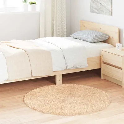 Produktbild von "2026 Promotion" Moderne Teppich Shaggy Hochflor NAVARRA Beige 100x100 cm Polyester - Designerteppiche CC25568