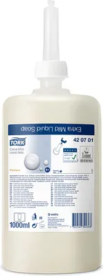 Produktbild von Tork 420701, Haut, Flüssigseife, 1000 ml, 1,03 kg, 92 mm, 92 mm