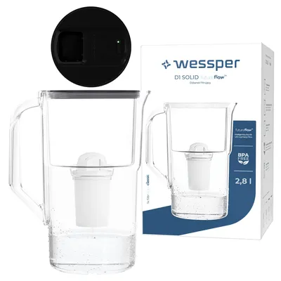 Imagen del producto de Jarra filtrante Wessper D1 SOLID FutureFlow™ de 2,8 litros, color , con indicador LED y filtro aquaclassic